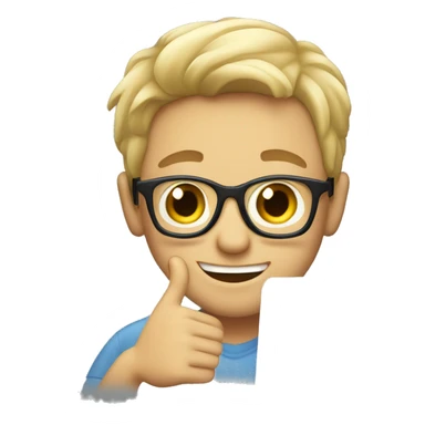 a cool  white boy with laptop showing thumb sticker