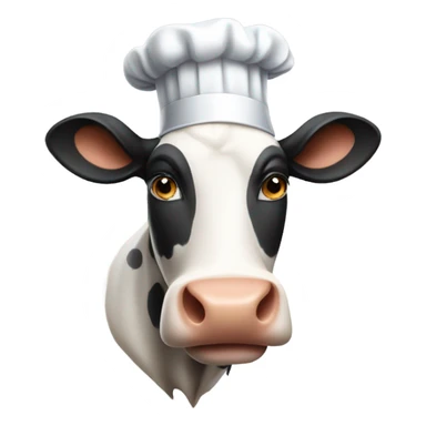 Cow wearing chefs hat sticker