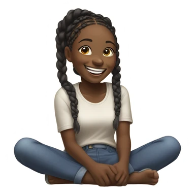 a black girl rolling on the floor laughing sticker
