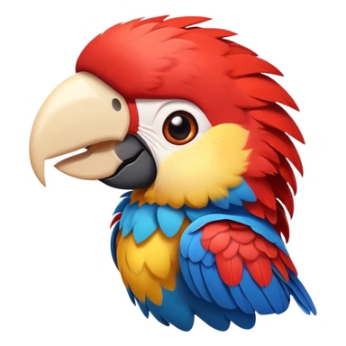 cinematic-cute-macaw-portrait-emoji,-head-tilted-playfully-and-inquisitively,-with-a-dazzling-red-plumage-and-round,-sparkling-eyes-filled-with-charm,-simplified-yet-irresistibly-adorable-features,-highly-detailed sticker