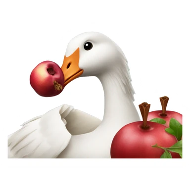 Goose eating pomegranate sticker