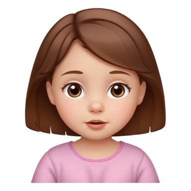 create a baby girl emoji from the 60. with brown hair sticker