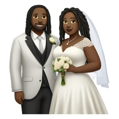 Plus size couple with locs wedding pale sticker