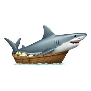 Shark and boat sticker