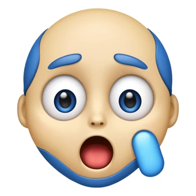 Blue emoji shocked sticker