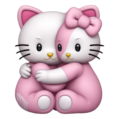  cute hello kitty teddy bears hugging  sticker