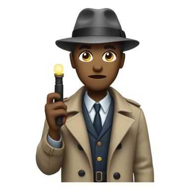 Detective with a flashlight sticker