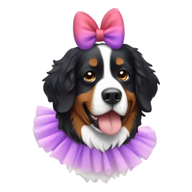 Bernese mountain dog wearing a tutu sticker