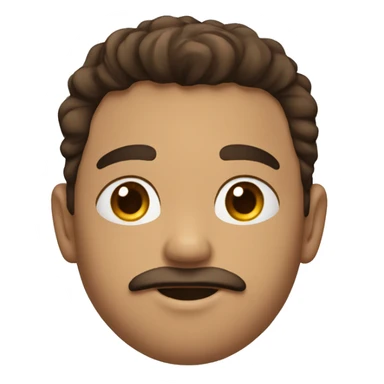 young men with brown currly hair, little mustach and small beard sticker