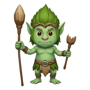 Troll holding a staff sticker