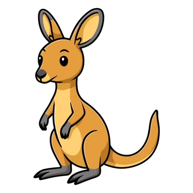 a kangaroo, cartoonish sticker style sticker