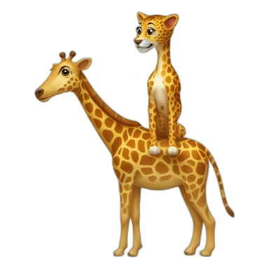 un chat sur un chien sur une girafe sticker