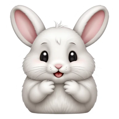 cute bunny with grimacing expression and twitching nose sticker