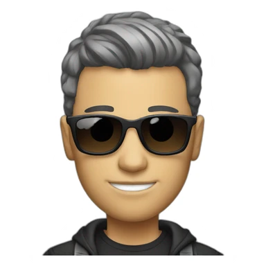 tall guy dj with few hair dressed cool sticker