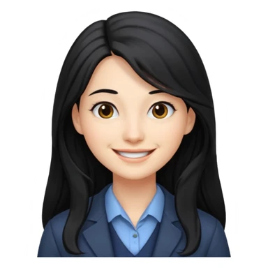 Profesora joven, sonrriente cabello negro y de pelo largo  sticker