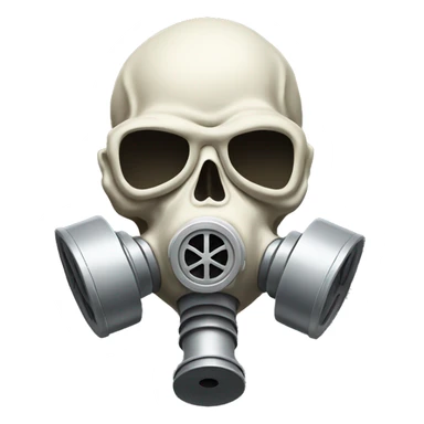 Bone Skull wearing a gas mask sticker
