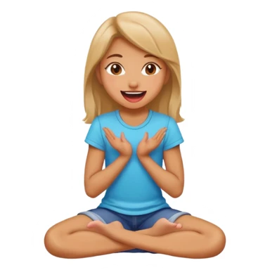 Girl sitting on knees sticking out tongue sticker
