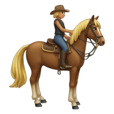 chat sur un cheval sticker