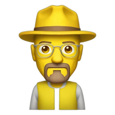 Walter White in yellow costume standing sticker