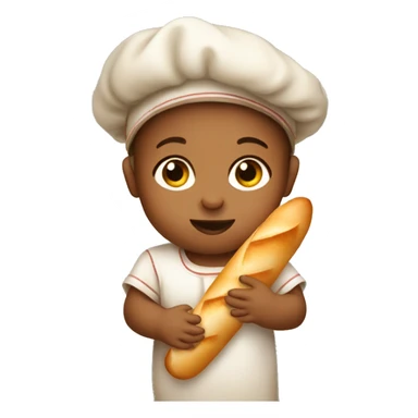 French baby holding baguette sticker
