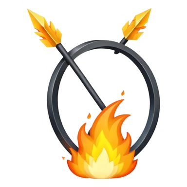 arco de flechas de fuego sticker