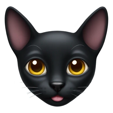 black cat with heart eyes  sticker