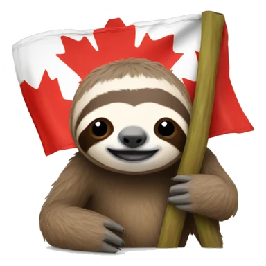 sloth with canadian flag sticker