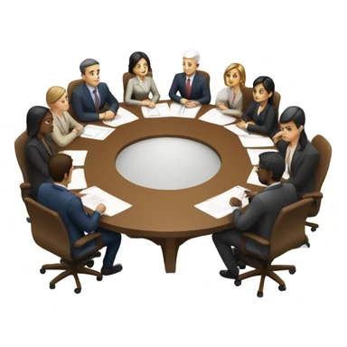 10 people at a meeting sticker