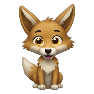 furry cute coyote sticker