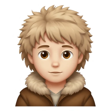 a boy with so many fur sticker