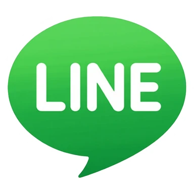 Line messaging app logo, speech bubble with LINE text sticker