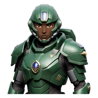 Cinematic Realistic StarCraft Terran Marine Portrait, head tilted epicly and inquisitively, showcasing a commanding presence and battle-hardened spirit. His steely gaze, set against intricately engineered tactical armor in dark green and grey, is rendered with lifelike clarity and dramatic lighting, high shine, epic and awe-inspiring, embodying the futuristic valor of a Terran warrior. sticker