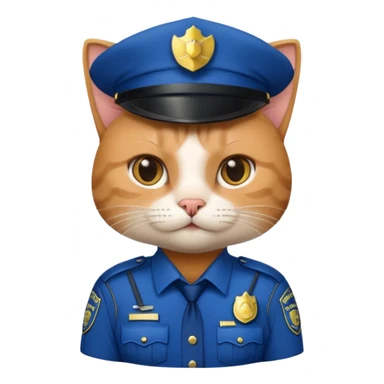 cat police officer sticker
