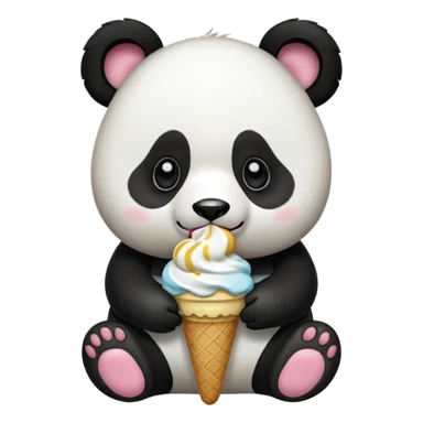Panda eating ice cream sticker