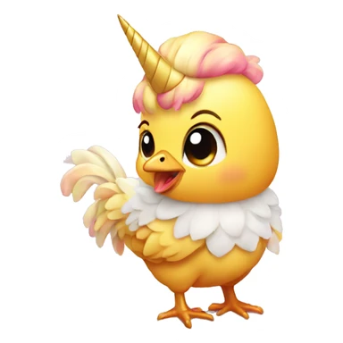 Baby chicken with unicorn  sticker
