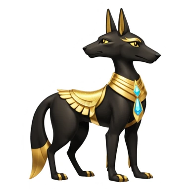 Black-furred godly divine shiny sparkly god Anubis-fusion-hybrid (full body) sticker