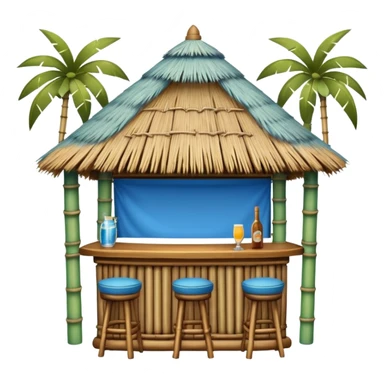 blue detailed tiki bar sticker
