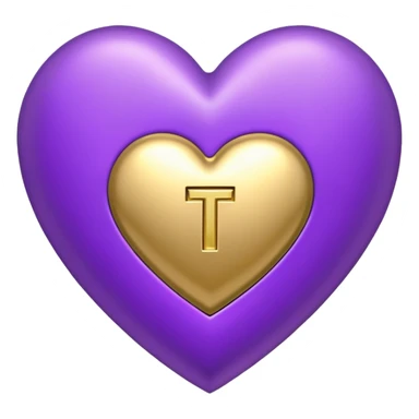 The golden Letter “t” inside a Purple Heart sticker