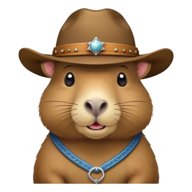 capybara in cowboy hat sticker