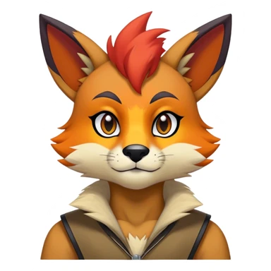 Edgy colorful anthro fursona Fakemon sticker