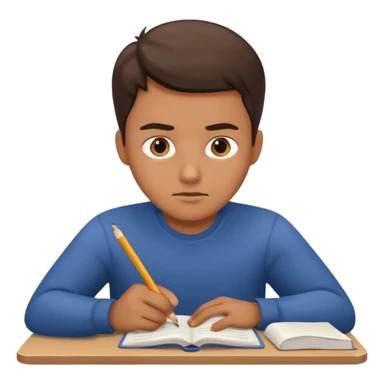 a man studying hard sticker