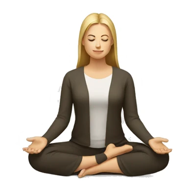 european woman meditating sticker