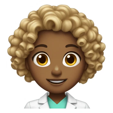 Curly girl dentist with freckles  sticker