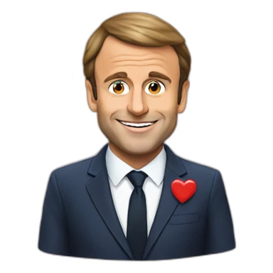 Emmanuel Macron love heart sticker
