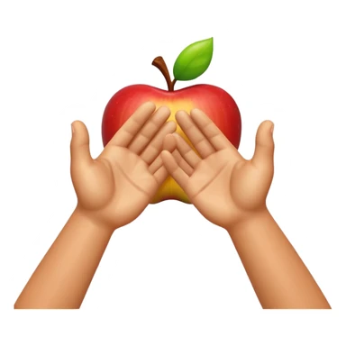 A 3D Apple-style emoji of two different cartoon hands clapping together in a fun "high five" gesture, only the hands are visible, surrounded by small motion lines and spark effects, radiating cheerful and playful energy, colorful and vibrant design sticker