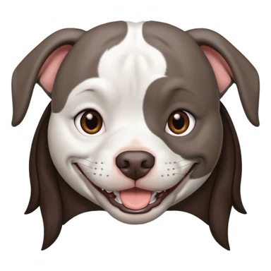 Completely Grey pitbull with one Long and Full darkBrown haired pretty Girl  sticker
