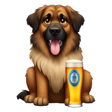 Leonberger with beer sticker