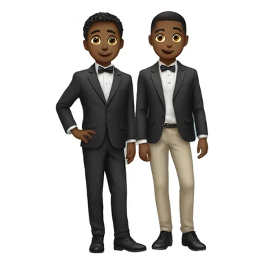two boys in stylish attire sticker