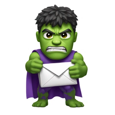 Super hero hulk holding a mailbox sticker