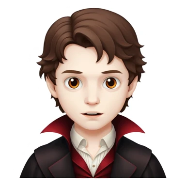 vampire boy with wavy medium brown hair sticker